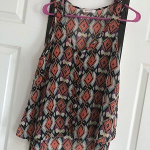 Multicolored flowing tank top